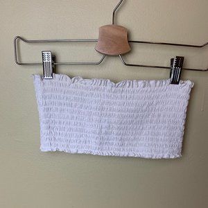 Brandy Melville White Scrunchy Tube Top